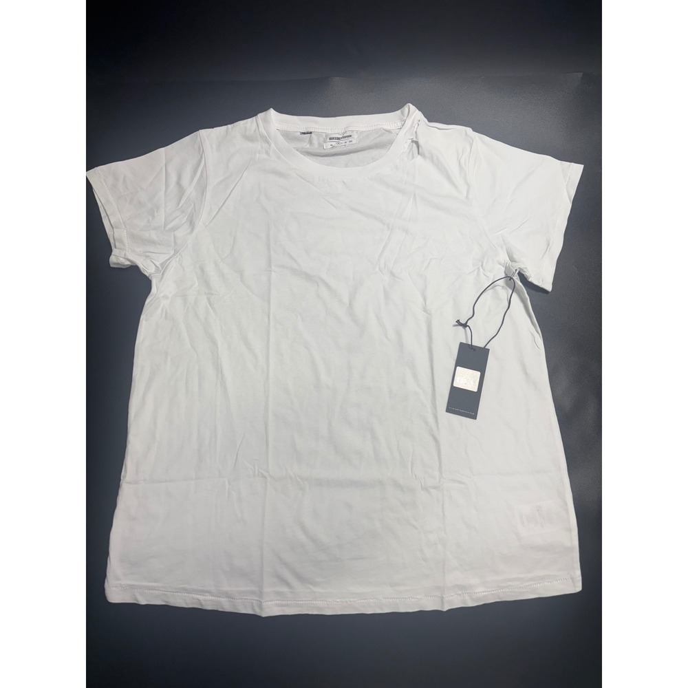 One Teaspoon NEW Mr Ray Distressed Tee White Crew Neck Short Sleeve T-Shirt Medi